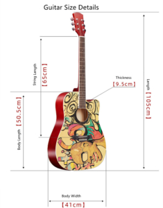 Tamaño de la guitarra acústica de África